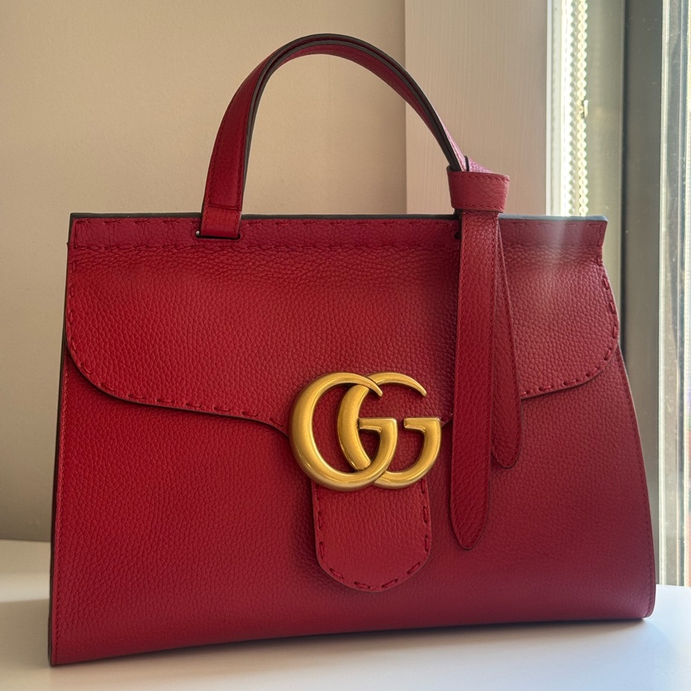 🔴SOLD🔴 Gucci GG Marmont Leather Top Handle Bag ❤️
